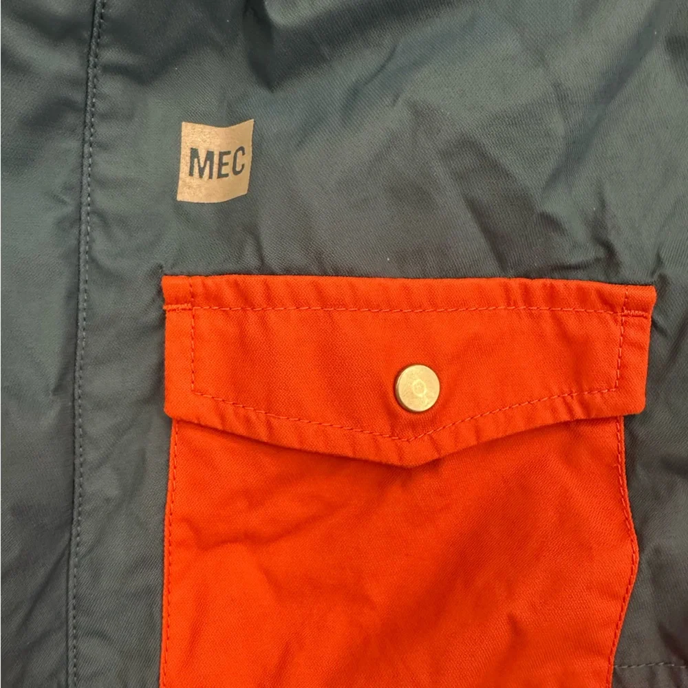 MEC Alto‎ Jacket Boys Size 16 Fleece Lined Hooded Orange Blue